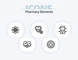 farmacia elementi linea icona imballare 5 icona design. medico. cranio. droghe. veleno. Pericolo vettore