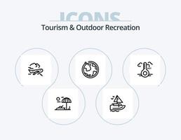 turismo e all'aperto ricreazione linea icona imballare 5 icona design. Immagine. servizio. temperatura. casa. Hotel vettore
