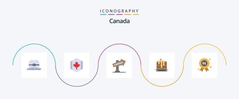 Canada piatto 5 icona imballare Compreso distintivo. Canada. Canada. nozze torta. torta vettore