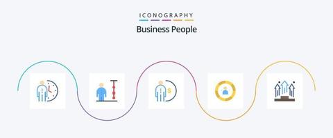attività commerciale persone piatto 5 icona imballare Compreso efficienza. grafico. aziendale gestione. i soldi. reddito vettore