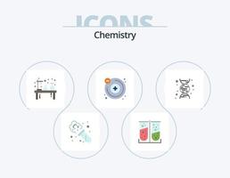 chimica piatto icona imballare 5 icona design. scienza. chimica. sperimentare. molecola. atomi vettore
