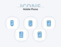 mobile Telefono blu icona imballare 5 icona design. . . carica. SAMSUNG. mobile vettore