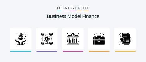 finanza glifo 5 icona imballare Compreso privato. equità. pagamenti. attività commerciale. potenza. creativo icone design vettore