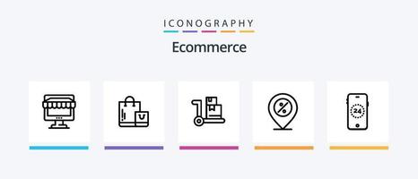e-commerce linea 5 icona imballare Compreso negozio. e-commerce. volta. negozio. e-commerce. creativo icone design vettore
