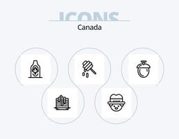 Canada linea icona imballare 5 icona design. sano. torre di avvistamento. bandiera. Torre. acero vettore