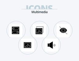 multimedia glifo icona imballare 5 icona design. . . alternare. nascondere. disattivare vettore