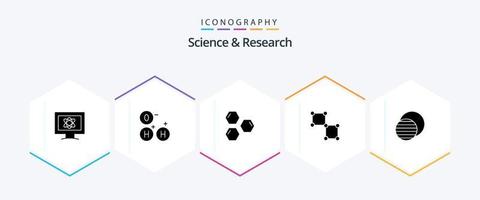 scienza 25 glifo icona imballare Compreso scienza. spazio. esagono. scienza. limite vettore