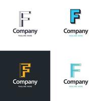 lettera f grande logo imballare design creativo moderno loghi design per il tuo attività commerciale vettore