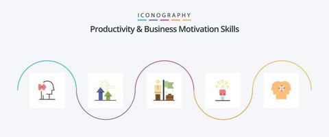 produttività e attività commerciale motivazione abilità piatto 5 icona imballare Compreso talento. connessione. limiti. abilità. bandiera vettore