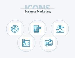 attività commerciale marketing blu icona imballare 5 icona design. marketing. freccia. Messaggio. rapporto. dati vettore