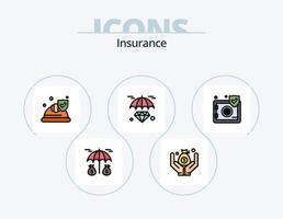 assicurazione linea pieno icona imballare 5 icona design. . ruote. carta. Ospedale. protezione vettore