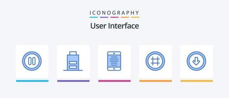 utente interfaccia blu 5 icona imballare Compreso utente. freccia. mobile Telefono. utente. interfaccia. creativo icone design vettore