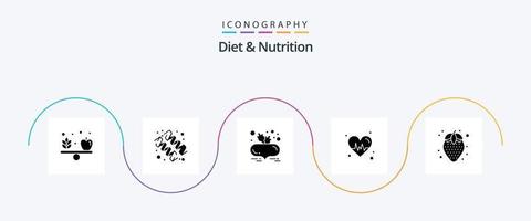 dieta e nutrizione glifo 5 icona imballare Compreso ananas. dieta cibo. barbabietola con le foglie. colpo. dieta vettore
