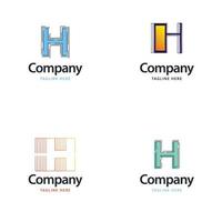 lettera h grande logo imballare design creativo moderno loghi design per il tuo attività commerciale vettore