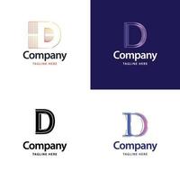 lettera d grande logo imballare design creativo moderno loghi design per il tuo attività commerciale vettore