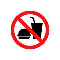 cartello proibire no cibo e bevande isolato su un' bianca sfondo. vettore