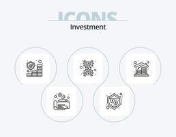 investimento linea icona imballare 5 icona design. globale. borsa. magnetico. i soldi. avviare vettore