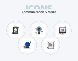 comunicazione e media linea pieno icona imballare 5 icona design. FAQ. notificare. sceneggiatura. notifica. Torre vettore