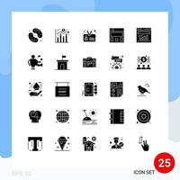 azione vettore icona imballare di 25 linea segni e simboli per Internet grafico economia disposizione utente modificabile vettore design elementi