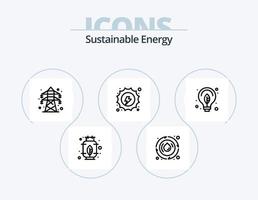 sostenibile energia linea icona imballare 5 icona design. idro. elettrico. elettricità. energia. primavera vettore