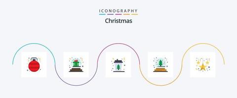 Natale piatto 5 icona imballare Compreso albero. neve. globo. Natale. caldo vettore