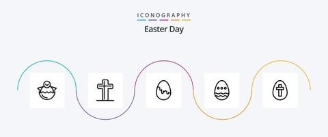 Pasqua linea 5 icona imballare Compreso . vacanza. Pasqua. Pasqua. uovo vettore