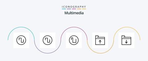 multimedia linea 5 icona imballare Compreso . inserire. vettore