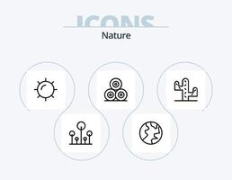 natura linea icona imballare 5 icona design. natura. eco. metà. natura. avventura vettore