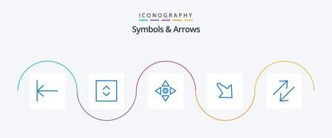 simboli e frecce blu 5 icona imballare Compreso . navigare. scala. freccia vettore
