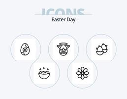 Pasqua linea icona imballare 5 icona design. primavera. foglia. nido. verde. primavera vettore