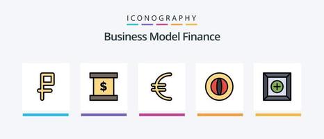 finanza linea pieno 5 icona imballare Compreso . Prodotto. Prodotto. scatola. creativo icone design vettore