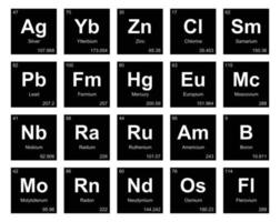 20 preiodico tavolo di il elementi icona imballare design vettore