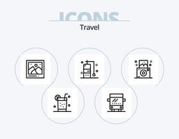 viaggio linea icona imballare 5 icona design. . regolare. punto di riferimento. telecamera. turista vettore