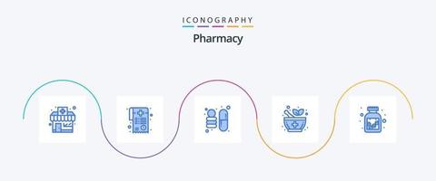 farmacia blu 5 icona imballare Compreso . farmacia. scienza. farmaco. segnalazione vettore