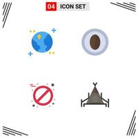 4 utente interfaccia piatto icona imballare di moderno segni e simboli di astronomia pillola caffè cibo campeggio modificabile vettore design elementi