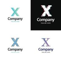 lettera X grande logo imballare design creativo moderno loghi design per il tuo attività commerciale vettore