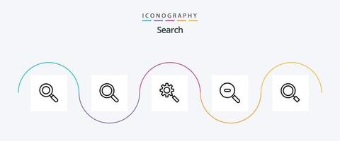 ricerca linea 5 icona imballare Compreso ricerca. lente d'ingrandimento. ricerca. generale. ricerca vettore