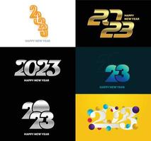 grande impostato di 2023 contento nuovo anno logo testo design 2023 numero design modello vettore