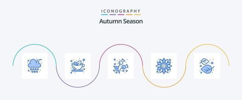 autunno blu 5 icona imballare Compreso foglia. ringraziamento. autunno. girasole. autunno vettore