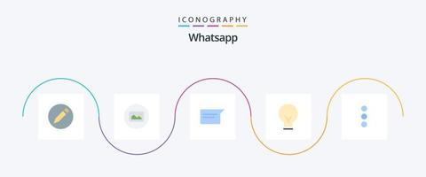 WhatsApp piatto 5 icona imballare Compreso ui. app. di base. ui. lampadina vettore