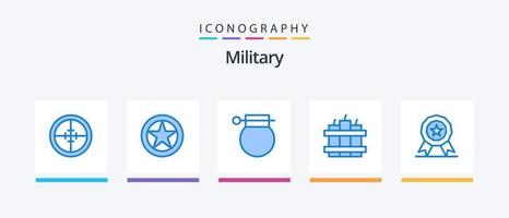 militare blu 5 icona imballare Compreso Timer. bomba. militare rango. arma. militare. creativo icone design vettore