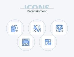 divertimento blu icona imballare 5 icona design. volare. aquilone. sport. carta. poker vettore