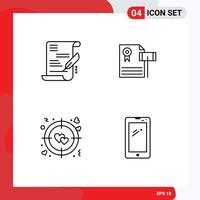 impostato di 4 moderno ui icone simboli segni per accordo amore vendita all'asta ghiaia Telefono modificabile vettore design elementi