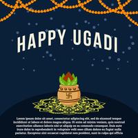 Sfondo di Ugadi felice vettore