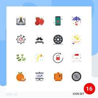 impostato di 16 moderno ui icone simboli segni per configure ombrello estate proteggere cuore modificabile imballare di creativo vettore design elementi