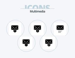 multimedia glifo icona imballare 5 icona design. . . ricevere. inviare. posta vettore