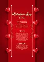 menu di san valentino vettore