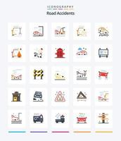 creativo strada incidenti 25 piatto icona imballare come come incidente. pedone. incidente. Pericolo. e vettore