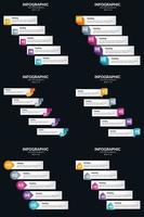 nostro vettore 6 infografica imballare offerte un' varietà di diagrammi e linea del tempo per il tuo attività commerciale presentazione.