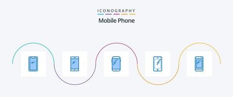 mobile Telefono blu 5 icona imballare Compreso . Huawei. vettore